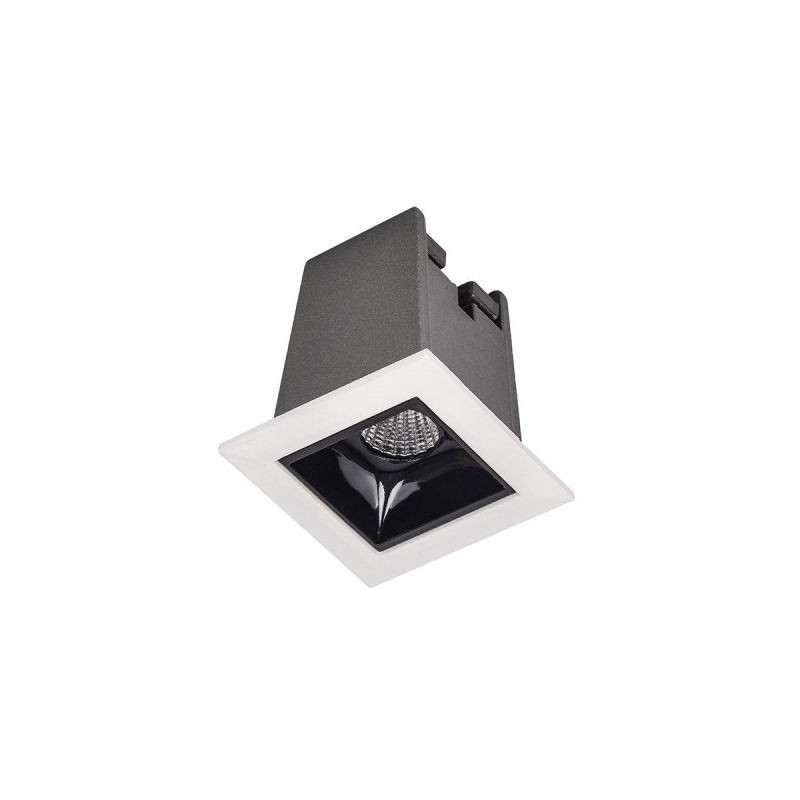 Downlight LED LUMIARC Deinto 2W Quadrado Branco/Preto Luz Quente (2700K)