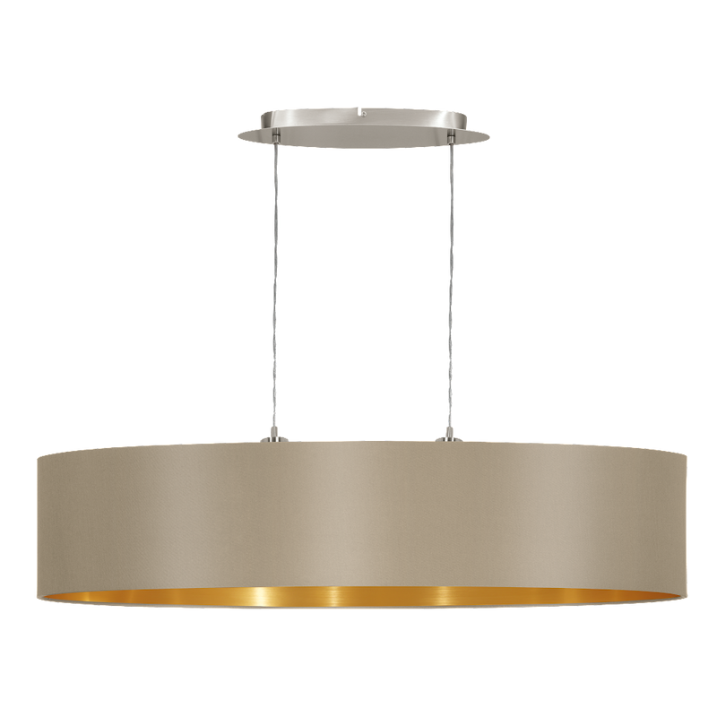 Candeeiro Suspenso EGLO Maserlo Taupé/Dourado 2x E27