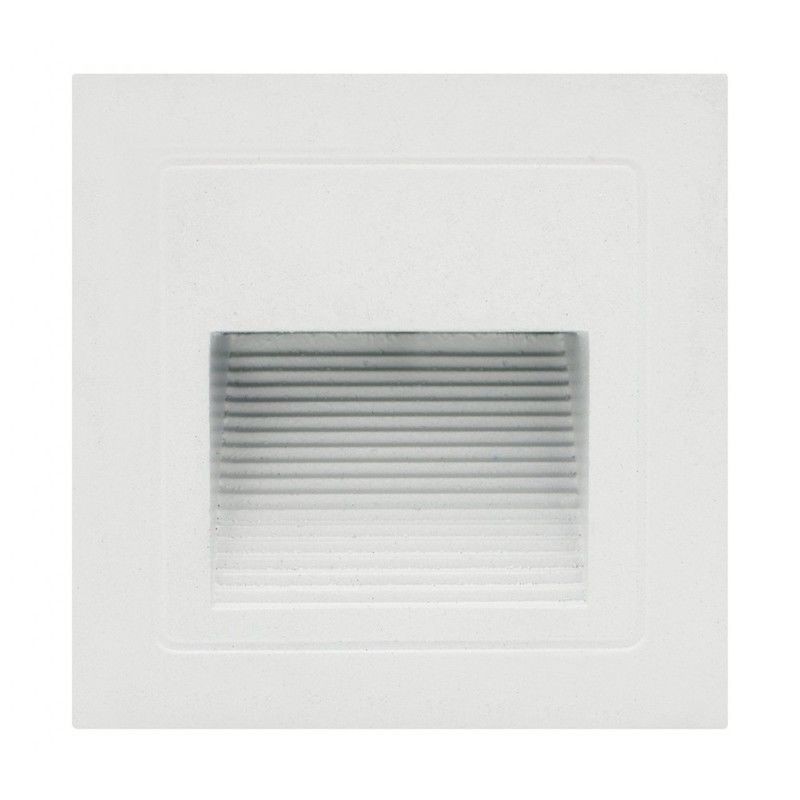 Aplique LED de Parede MAXLED Quadrado Branco 3W Luz Fria