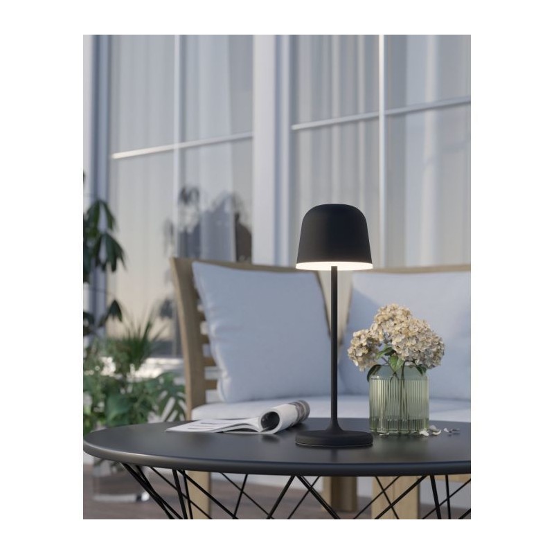 Candeeiro de Mesa LED EGLO MANNERA Preto USB 2.2W Dimável Luz Quente (3000K)