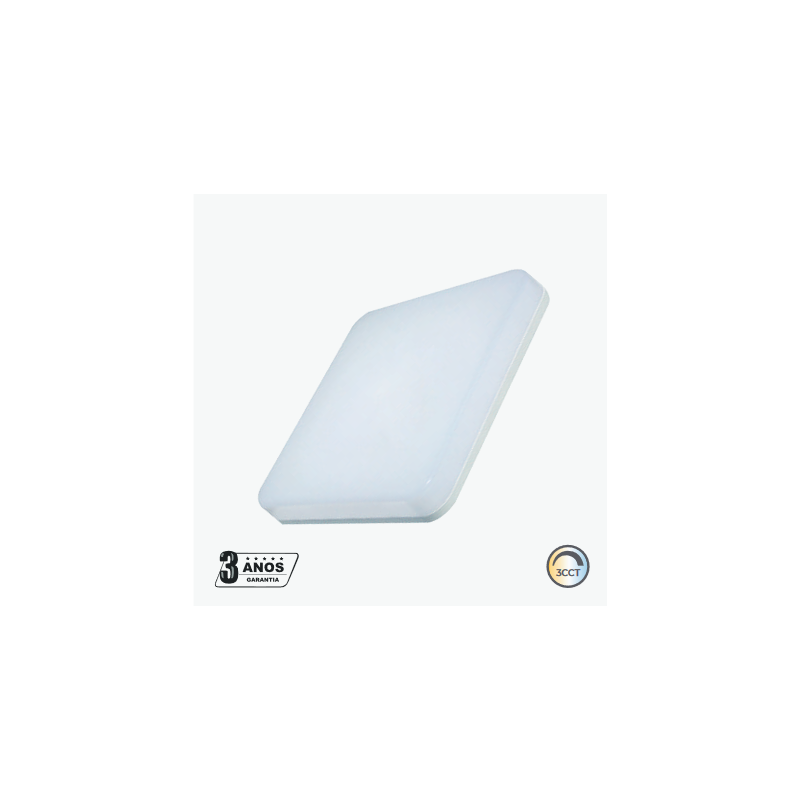 Plafon LED LUXTAR 54W Quadrado Branco CCT3 (3000K-6500K) IP44