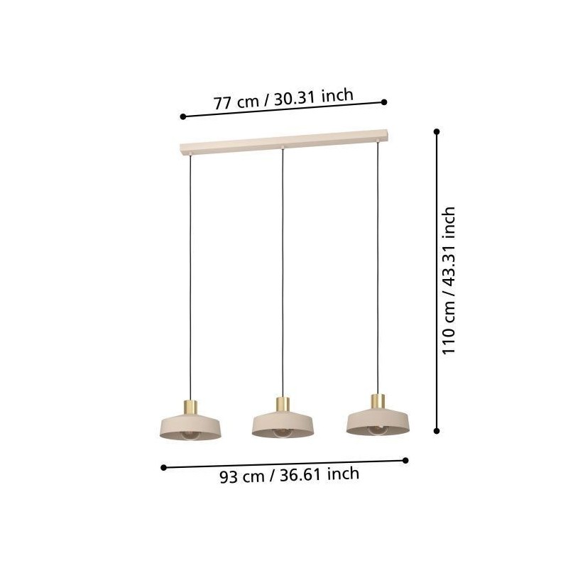 Candeeiro Suspenso EGLO VALDIOLA 3x E27