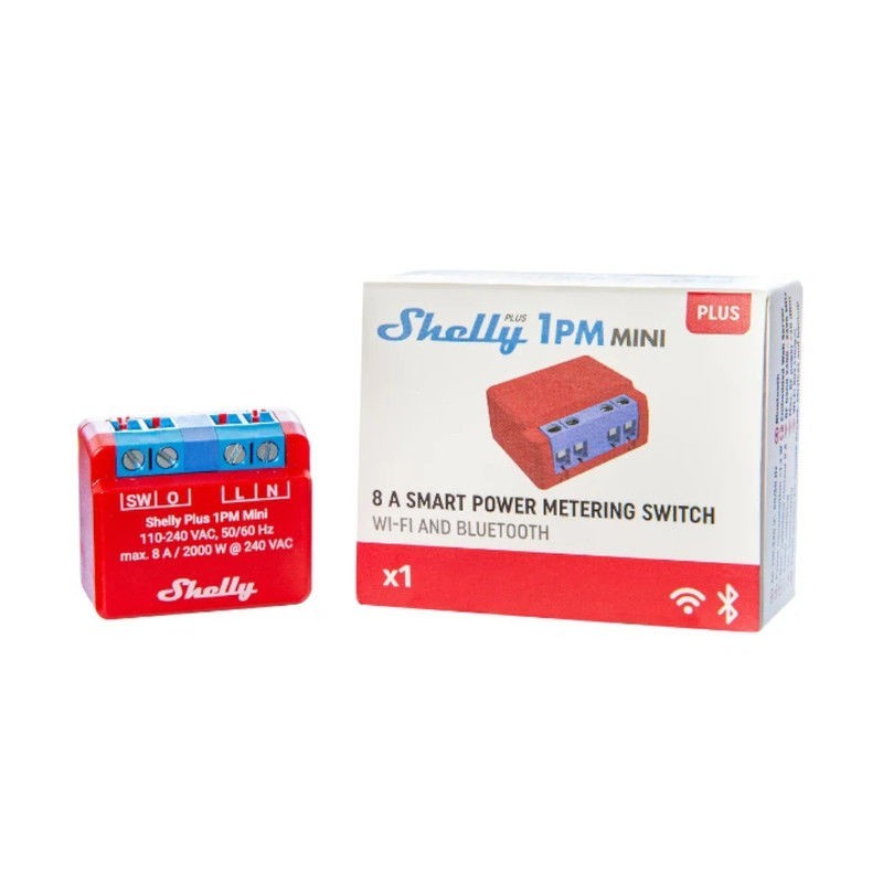 Shelly 1PM Mini Gen3 - Módulo Interruptor WIFI / Bluetooth com Medidor de Consumo 8A