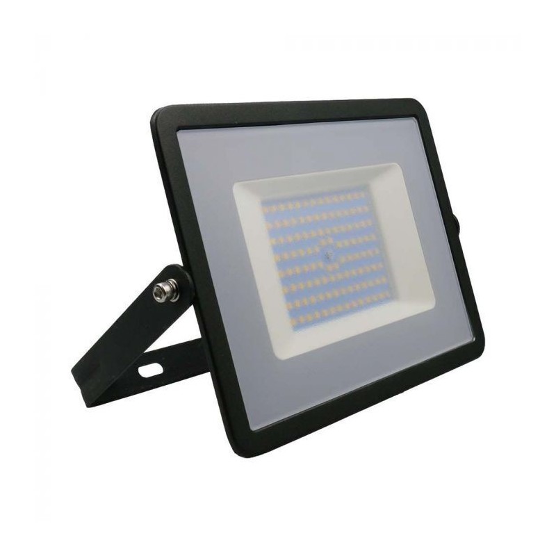 Projetor LED V-TAC E-Series Slim SMD 100W Preto Luz Fria (6500K)