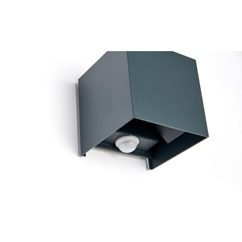 Aplique LED MLUX Cubo C/ SENSOR Grafite 4000K 10W IP65