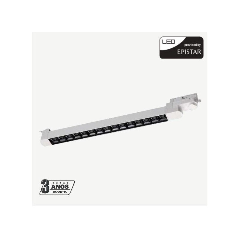 Projetor LED Linear AURA 15W Branco para Calha Trifásica Luz Quente (3000K)