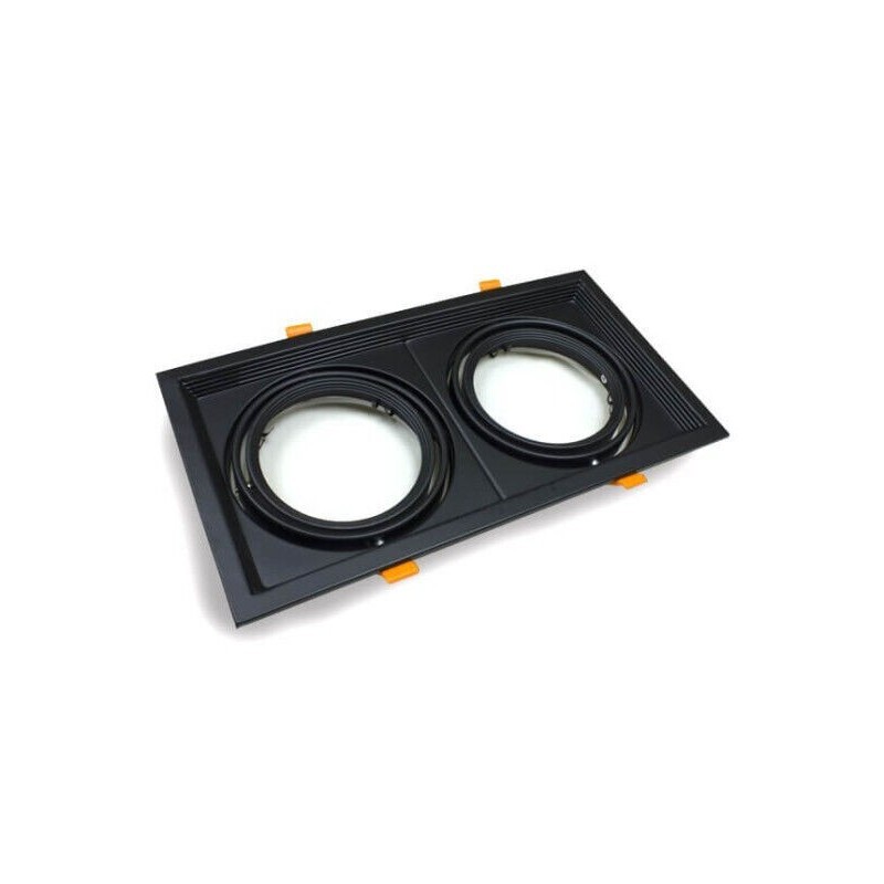 Aro Slim 2X AR111 Orientável Luselamp Preto