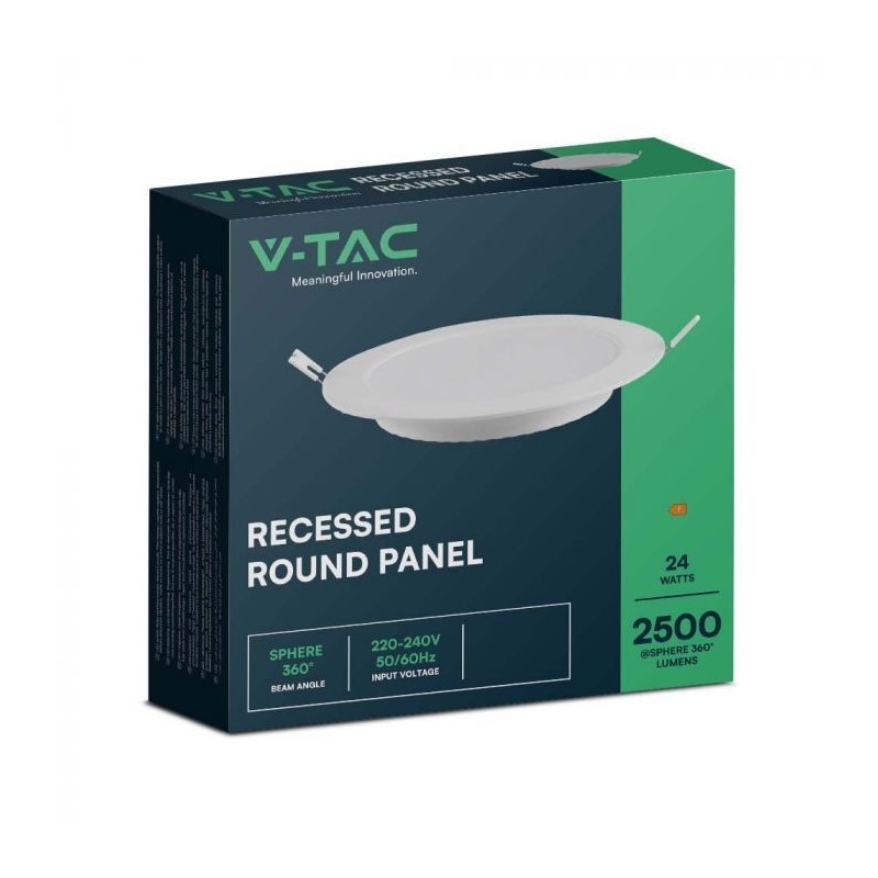 Painel LED V-TAC Backlit 24W Redondo Branco Luz Quente (3000K)