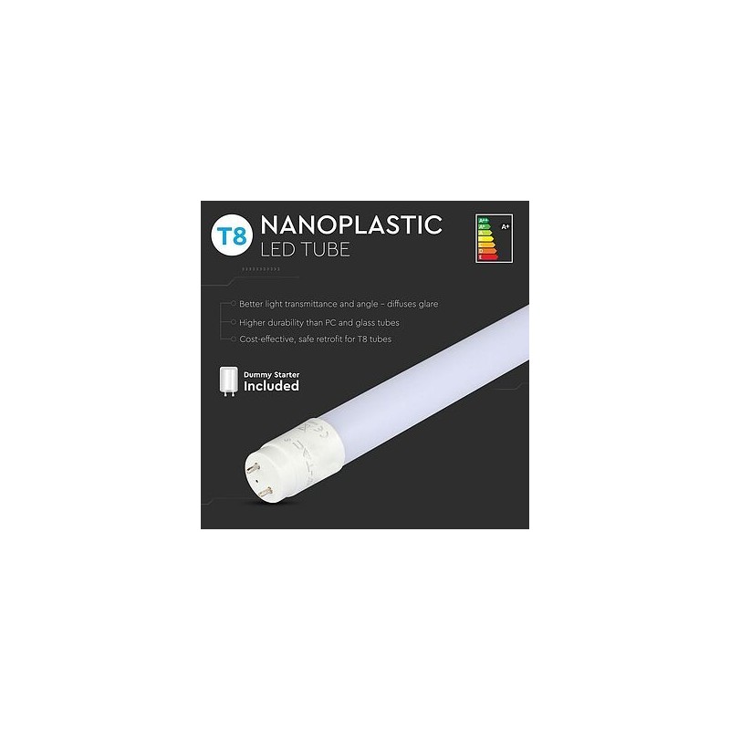 Tubo LED V-TAC T8 Plástico 18W 120cm Luz Natural (4000K)