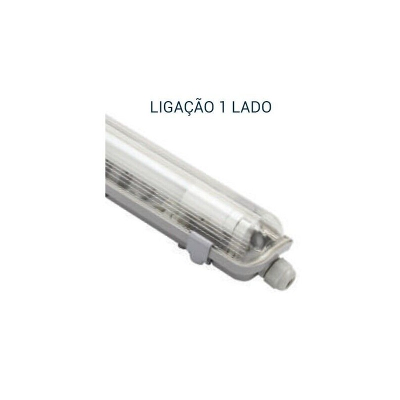 Armadura Estanque 1X120cm IP65 p/ Tubo LED T8 (Ligação 1 Lado) MAXLED