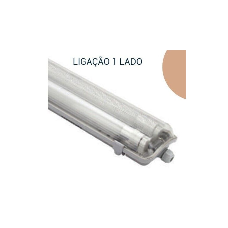 Armadura Estanque 2X120cm IP65 p/ Tubo LED T8 (Ligação 1 Lado) MAXLED