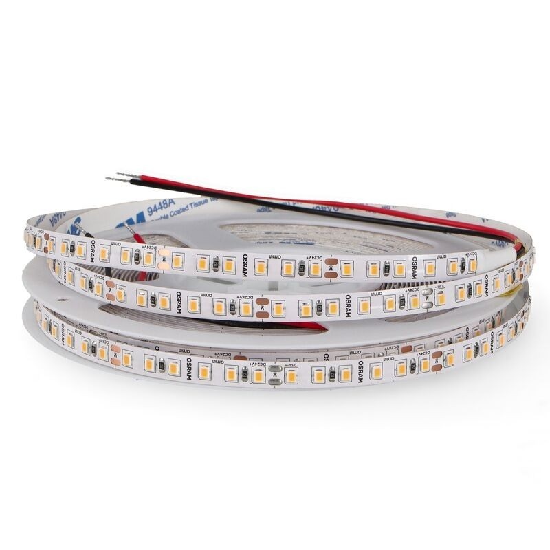 Fita LED 10M OSRAM 24V 12W/m 120x SMD 2835 IP20 Luz Quente (3500K)