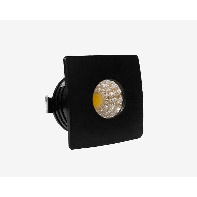 Mini Spot LED MAXLED 3W Quadrado Preto Luz Quente (3000K)