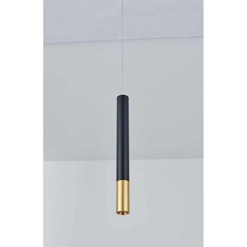 Candeeiro Suspenso MLUX PENCIL Preto/Dourado Mate 5W Luz Quente (3000K)