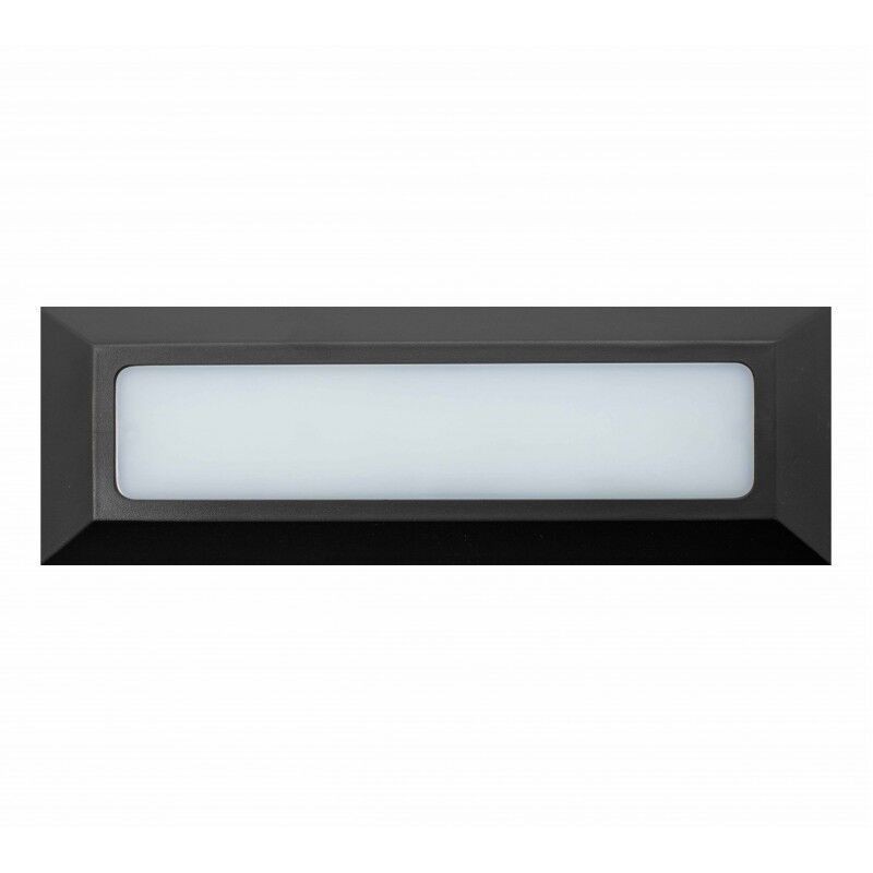 Aplique LED de Muro LUSELAMP Retangular Preto 10W Luz Quente (3000K) IP54