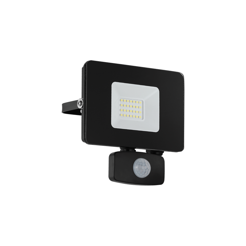 Projetor LED c/ Sensor Eglo Faedo 3 10W Preto Luz Fria (5000K)